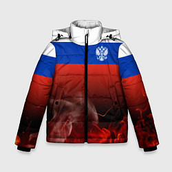 Куртка зимняя для мальчика Россия огонь, цвет: 3D-красный