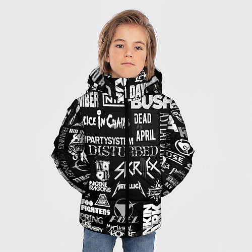 Зимняя куртка для мальчика Рок группы / 3D-Черный – фото 3