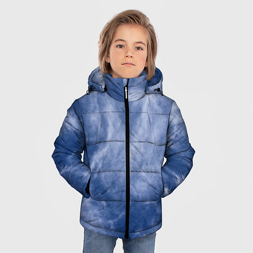 Зимняя куртка для мальчика Облака в небе / 3D-Черный – фото 3