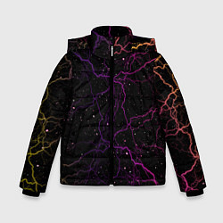 Куртка зимняя для мальчика Молнии, цвет: 3D-черный