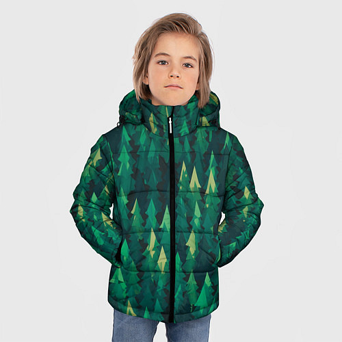 Зимняя куртка для мальчика ЛЕС / 3D-Черный – фото 3