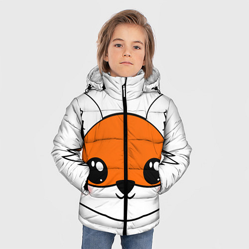Зимняя куртка для мальчика Милый лисёнок / 3D-Черный – фото 3