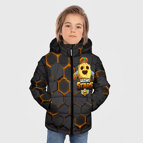 Зимняя куртка для мальчика Brawl Stars Robot Spike / 3D-Черный – фото 3