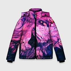 Куртка зимняя для мальчика Розовый разводы жидкость цвета, цвет: 3D-черный