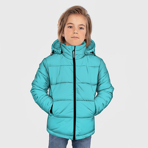 Зимняя куртка для мальчика Бирюза / 3D-Черный – фото 3