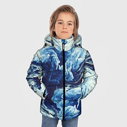 Куртка зимняя для мальчика Абстракция смешивание разводы, цвет: 3D-черный — фото 2