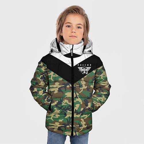 Зимняя куртка для мальчика Россия камуфляж / 3D-Черный – фото 3