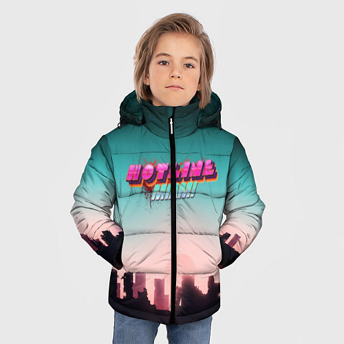 Зимняя куртка для мальчика HOTLINE MIAMI / 3D-Черный – фото 3