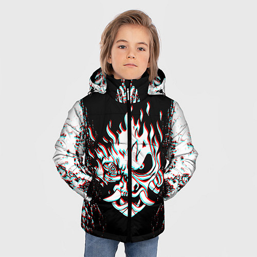 Зимняя куртка для мальчика CYBERPUNK 2077 SAMURAI GLITCH / 3D-Красный – фото 3