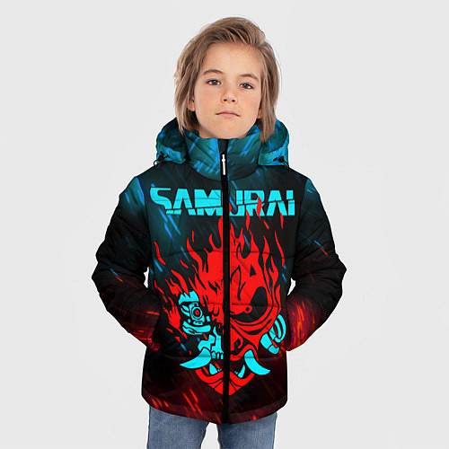 Зимняя куртка для мальчика CYBERPUNK 2077 SAMURAI / 3D-Черный – фото 3