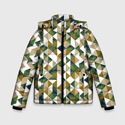 Куртка зимняя для мальчика Хипстерские треугольники, цвет: 3D-черный