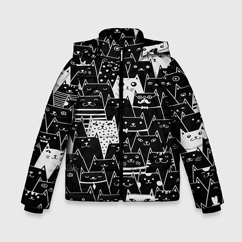 Зимняя куртка для мальчика КОТЫ BLACK / 3D-Светло-серый – фото 1