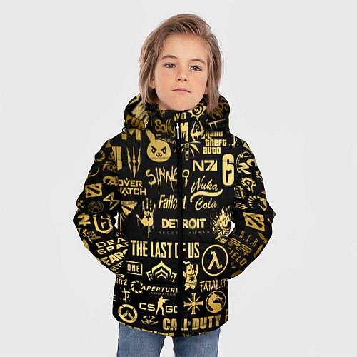Зимняя куртка для мальчика ЛОГОТИПЫ ИГР / 3D-Черный – фото 3