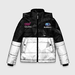 Куртка зимняя для мальчика SUBARU WRX STI спина Z, цвет: 3D-черный
