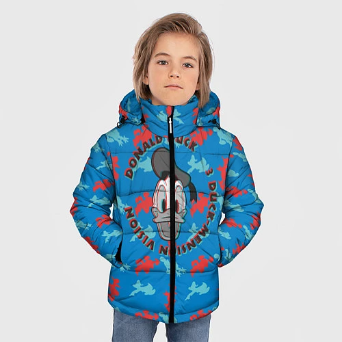 Зимняя куртка для мальчика Дональд Дак / 3D-Черный – фото 3