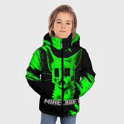 Куртка зимняя для мальчика MINECRAFT CREEPER CAT, цвет: 3D-черный — фото 2