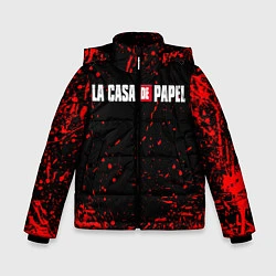 Куртка зимняя для мальчика La Casa de Papel спина Z, цвет: 3D-красный