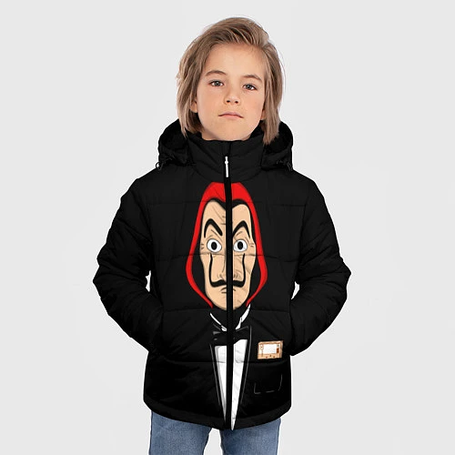 Зимняя куртка для мальчика Бумажный Дом / 3D-Черный – фото 3