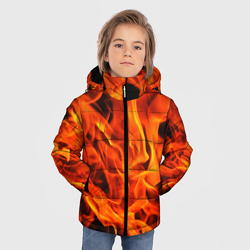Зимняя куртка для мальчика ОГОНЬ / 3D-Черный – фото 3