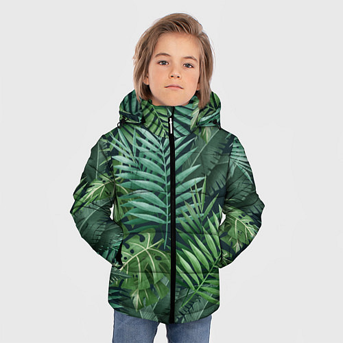 Зимняя куртка для мальчика Тропики / 3D-Черный – фото 3