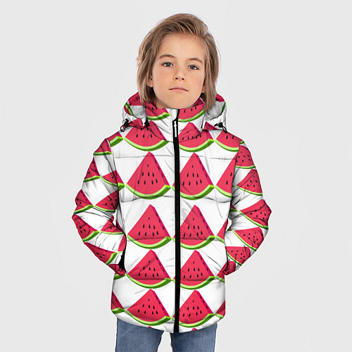 Зимняя куртка для мальчика Арбузы / 3D-Черный – фото 3