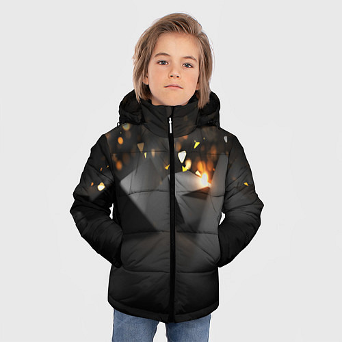 Зимняя куртка для мальчика СВЕТЯЩИЕСЯ ФИГУРЫ / 3D-Черный – фото 3
