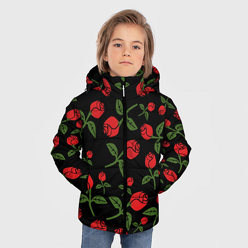 Зимняя куртка для мальчика Roses Art / 3D-Черный – фото 3