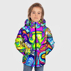 Куртка зимняя для мальчика КИСЛОТНЫЕ РИСУНОК, цвет: 3D-черный — фото 2