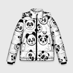 Куртка зимняя для мальчика Панды, цвет: 3D-светло-серый