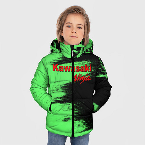 Зимняя куртка для мальчика Kawasaki / 3D-Черный – фото 3
