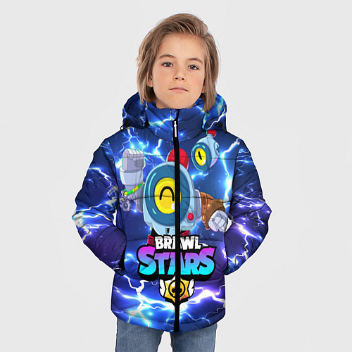 Зимняя куртка для мальчика БРАВЛ СТАРС НАНИ МОЛНИИ / 3D-Черный – фото 3