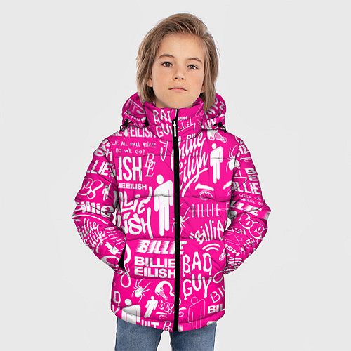Зимняя куртка для мальчика BILLIE EILISH БИЛЛИ АЙЛИШ / 3D-Красный – фото 3