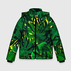 Куртка зимняя для мальчика В джунглях, цвет: 3D-черный