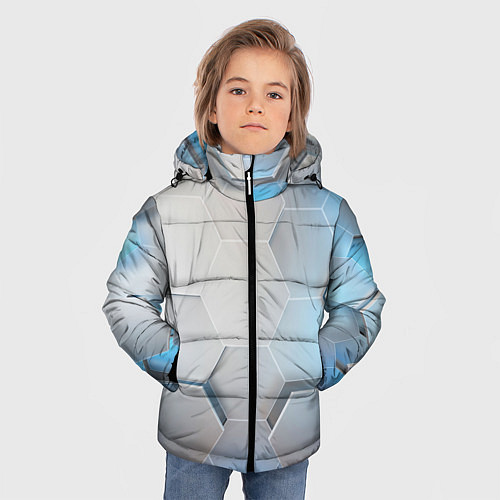 Зимняя куртка для мальчика 3D соты / 3D-Черный – фото 3