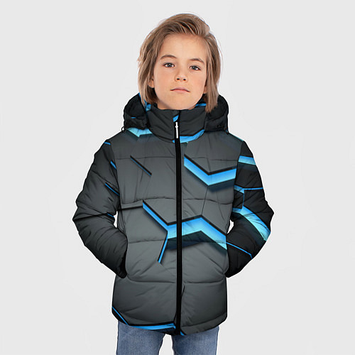 Зимняя куртка для мальчика 3D Плиты / 3D-Черный – фото 3