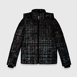 Куртка зимняя для мальчика Глитч помехи ошибка текстура, цвет: 3D-светло-серый