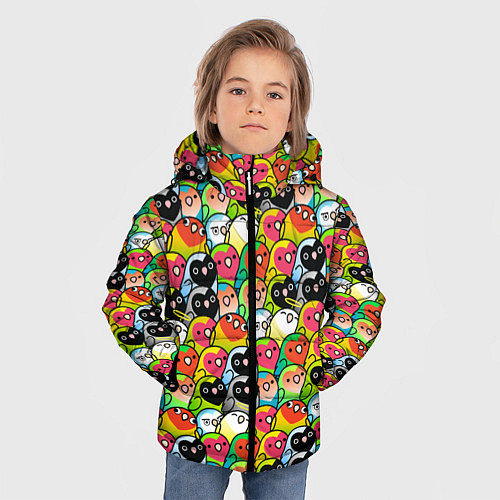 Зимняя куртка для мальчика Папуги / 3D-Черный – фото 3