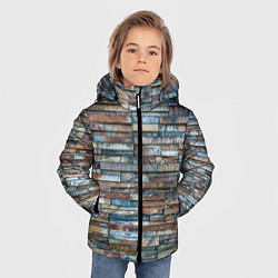 Куртка зимняя для мальчика СТЕНА КИРПИЧ, цвет: 3D-черный — фото 2