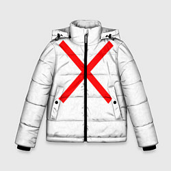Куртка зимняя для мальчика Красный крест, цвет: 3D-черный