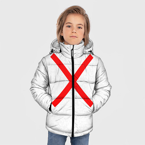 Зимняя куртка для мальчика Красный крест / 3D-Черный – фото 3