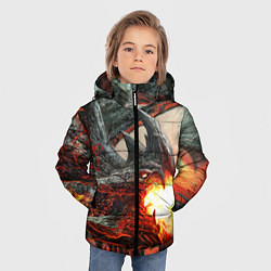 Куртка зимняя для мальчика Дракон Z, цвет: 3D-красный — фото 2