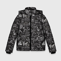 Куртка зимняя для мальчика Еда, цвет: 3D-черный