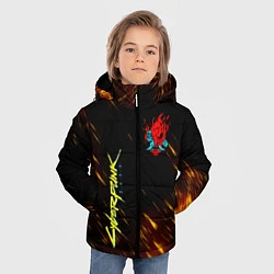 Куртка зимняя для мальчика CYBERPUNK 2077, цвет: 3D-светло-серый — фото 2