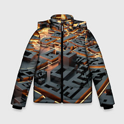 Куртка зимняя для мальчика 3D абстрактная схема, цвет: 3D-черный