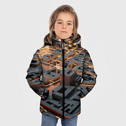 Куртка зимняя для мальчика 3D абстрактная схема, цвет: 3D-черный — фото 2