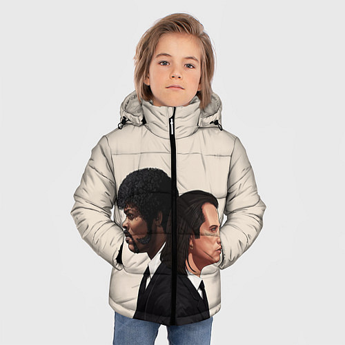 Зимняя куртка для мальчика Криминальное чтиво / 3D-Черный – фото 3