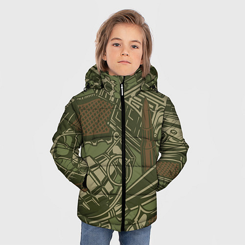 Зимняя куртка для мальчика Военный инвентарь Z / 3D-Черный – фото 3