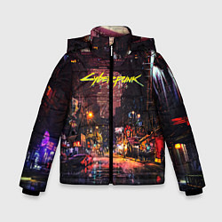 Куртка зимняя для мальчика CYBERPUNK 2077:КИБЕРПАНК S, цвет: 3D-черный