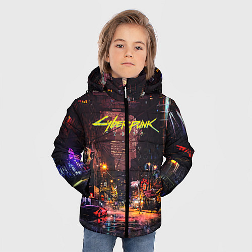 Зимняя куртка для мальчика CYBERPUNK 2077:КИБЕРПАНК S / 3D-Черный – фото 3