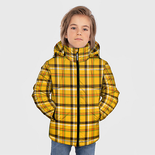 Зимняя куртка для мальчика Клеточка / 3D-Черный – фото 3